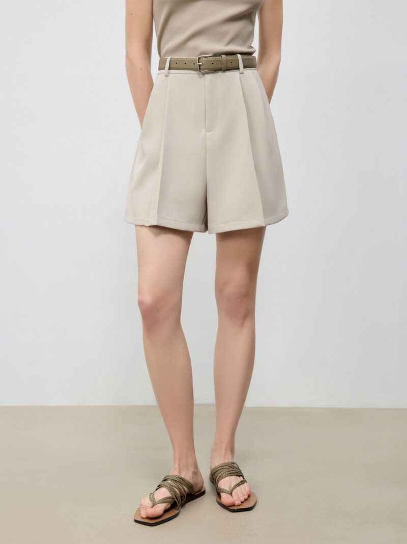 High-Waisted White Summer Shorts for Women – Wide Leg, Office to Casual Look - Image 2