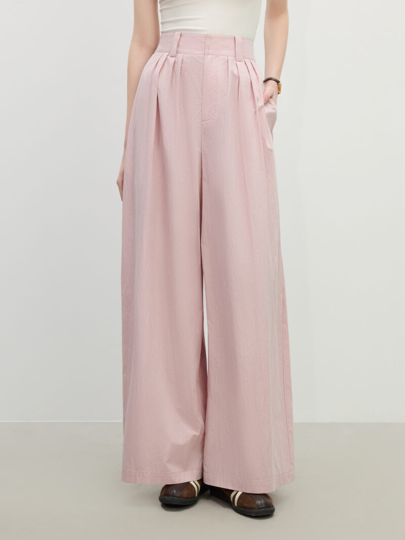 Summer Women's Relaxed Straight Leg High-Waist Trousers - Image 3