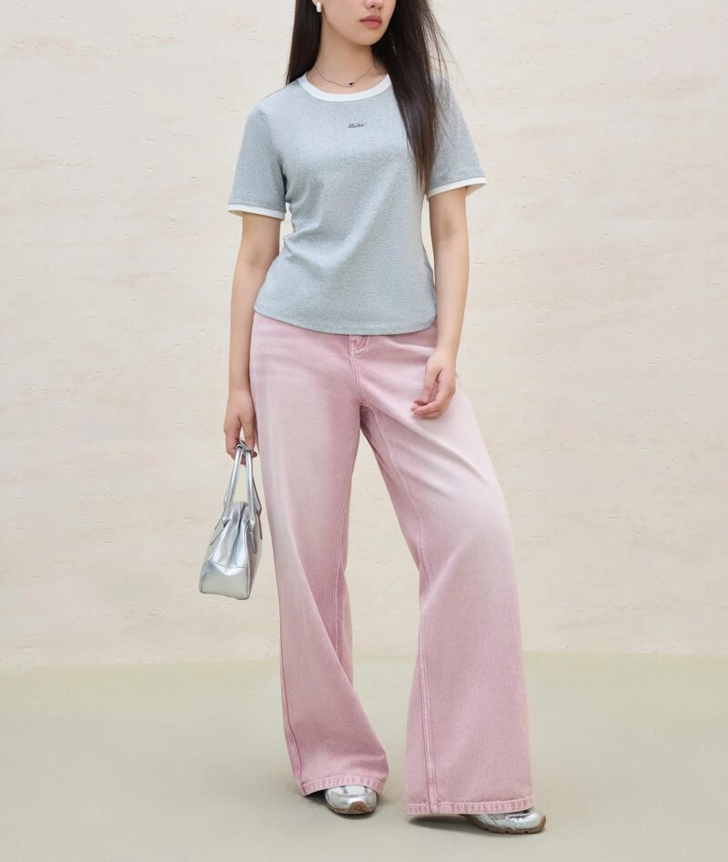 Vintage High Waist Wide Leg Distressed Jeans for Women - Image 5
