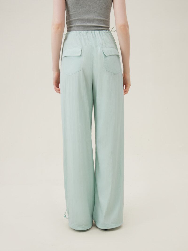 Summer Light Green Elastic High-Waist Casual Overalls for Women - Image 3