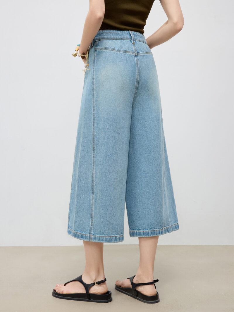 Petite Wide-Leg Mid-Calf Jeans for Women - Image 3