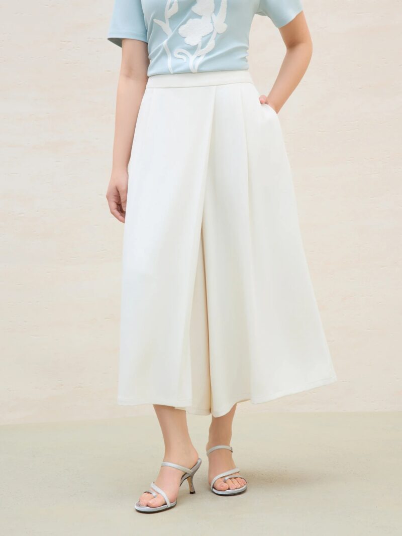 Plus Size High-Waisted Wide-Leg Culottes for Women - Image 2