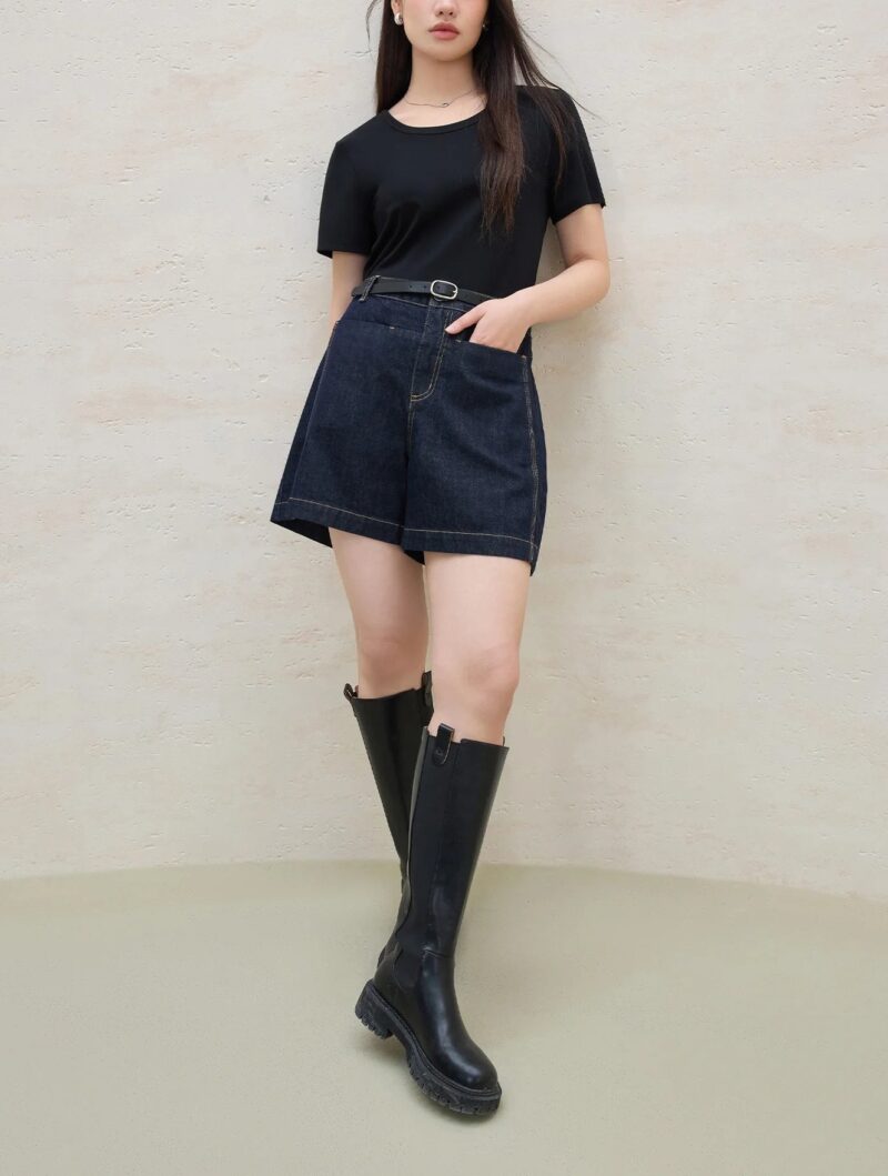 High Waist Slim Denim Shorts for Women - Image 5