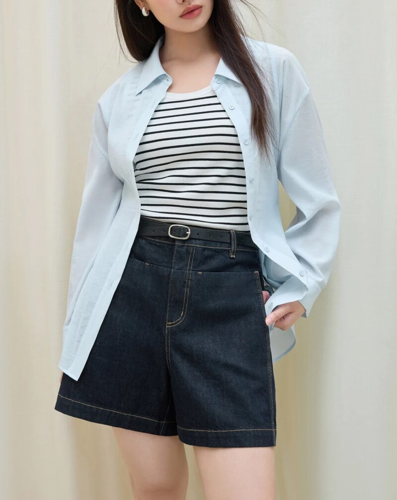 High Waist Slim Denim Shorts for Women - Image 4