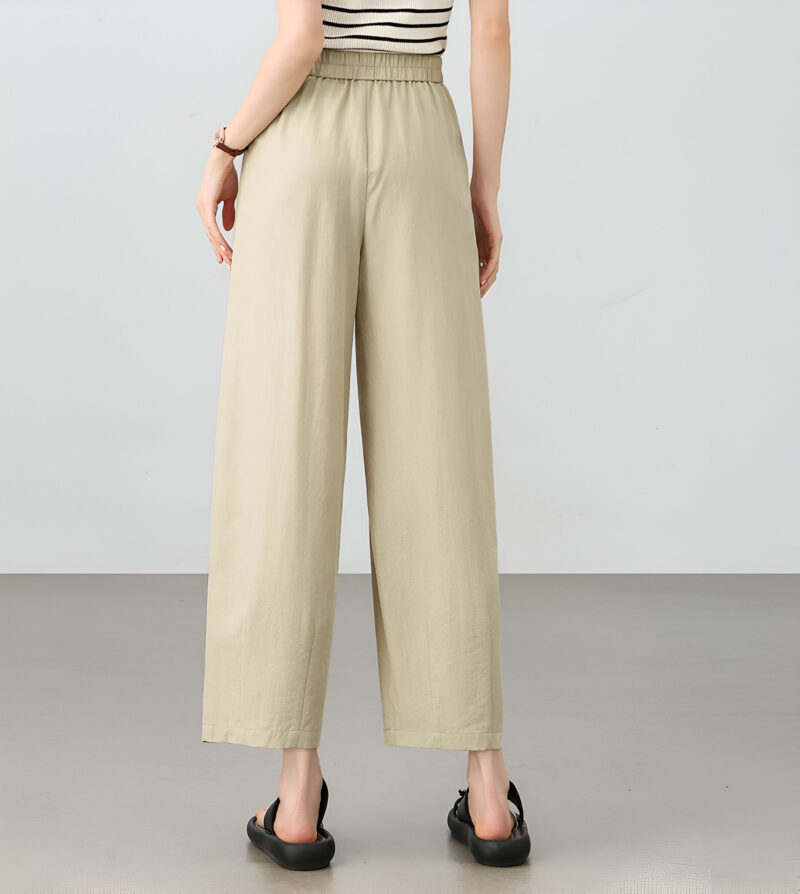 Women's Wide-Leg Lyocell Ankle Pants – High Waist, Spring/Summer Office Look - Image 4