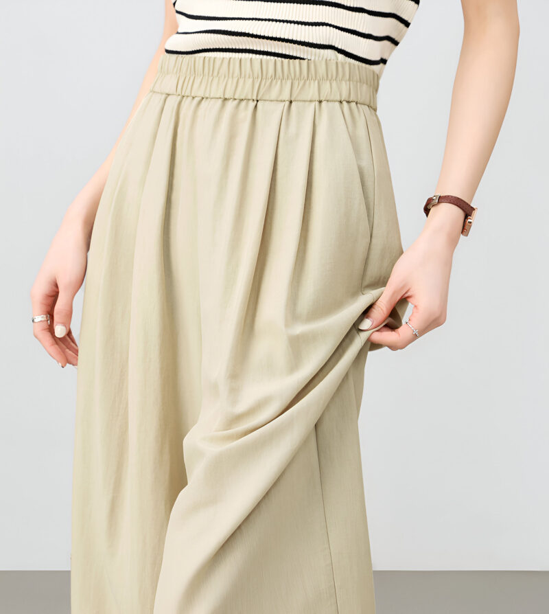 Women's Wide-Leg Lyocell Ankle Pants – High Waist, Spring/Summer Office Look - Image 5