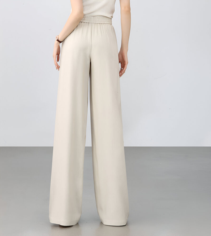 High Waist Wide Leg Lyocell Linen Pants for Women – Spring Summer Trousers - Image 4