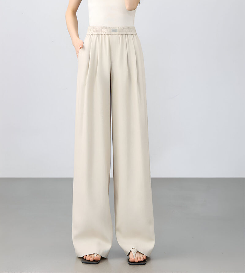 High Waist Wide Leg Lyocell Linen Pants for Women – Spring Summer Trousers - Image 3