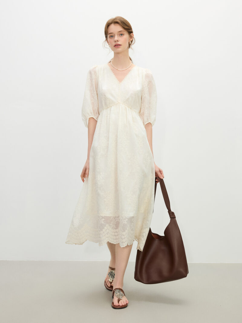 Elegant Lace V-Neck Maxi Dress - Image 2