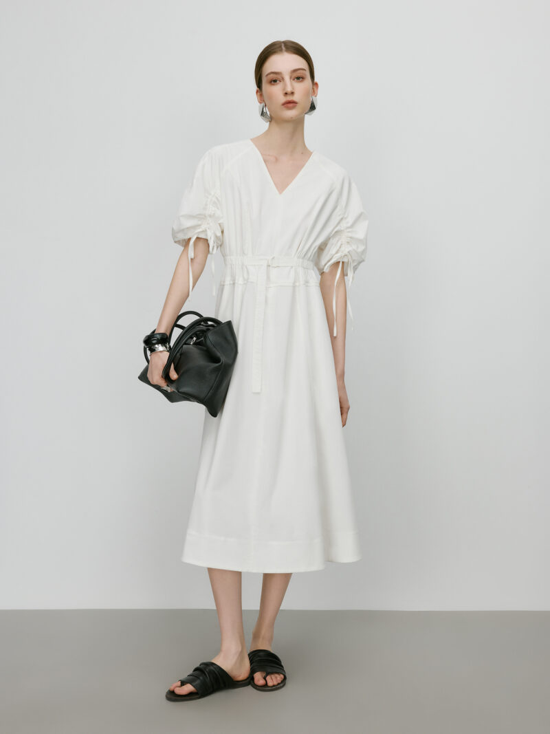 French V-Neck Tiered Maxi Dress - Image 3