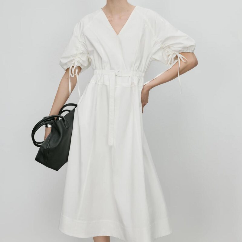 French V-Neck Tiered Maxi Dress