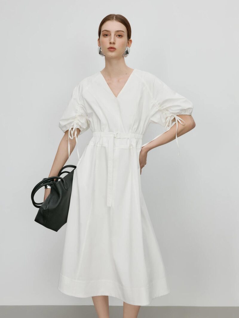 French V-Neck Tiered Maxi Dress - Image 2