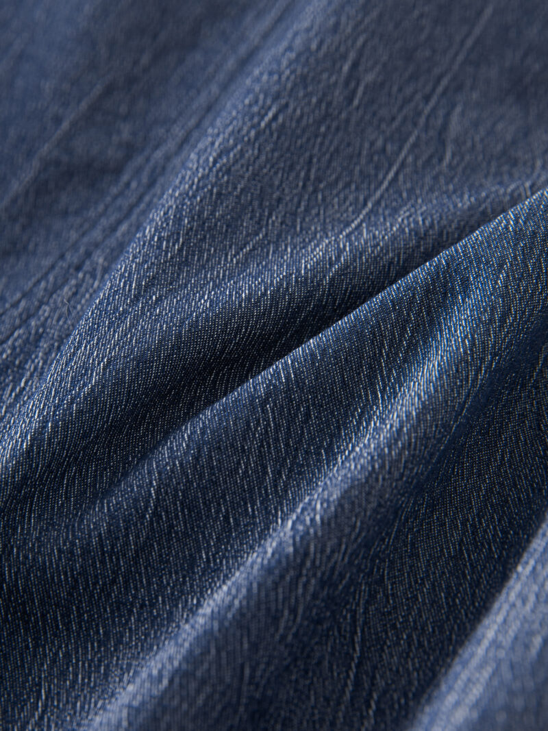 Spring Denim Shirt Dress for Women – V-Neck Pleated Mini Office Look - Image 6