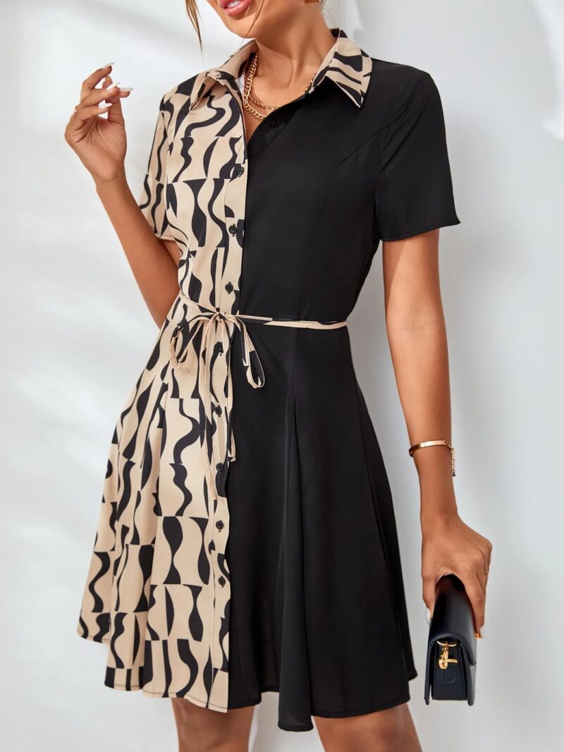 Summer Vintage Printed A-Line Dress - Image 5