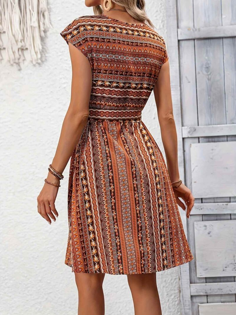 Summer Vintage Printed A-Line Midi Dress – Casual & Elegant Look - Image 6