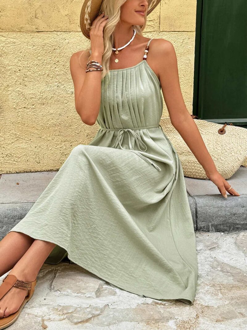 Elegant Summer A-Line Midi Dress for Women - Image 3
