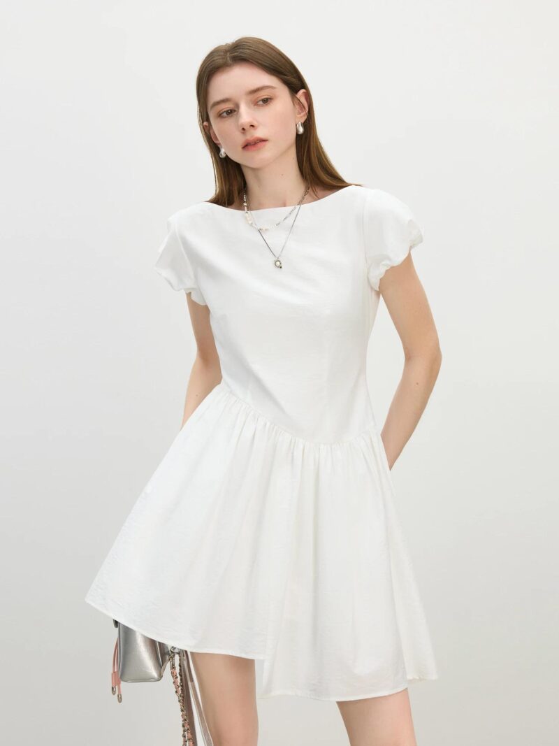 Irregular Hem One-Shoulder Mini Dress – Summer Casual A-Line Style - Image 4