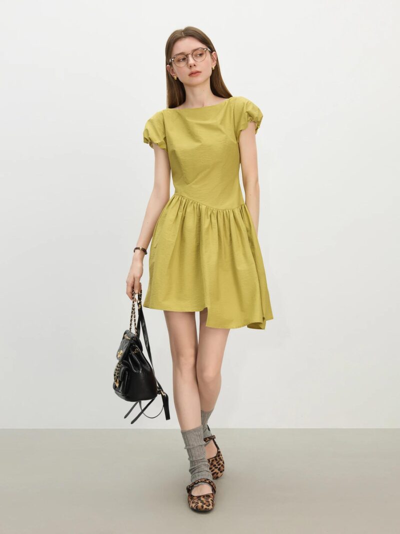 Irregular Hem One-Shoulder Mini Dress – Summer Casual A-Line Style - Image 2