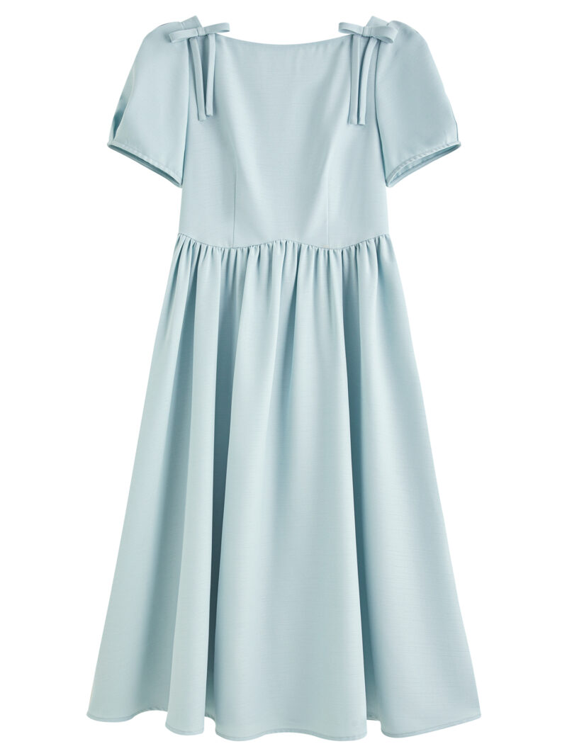 Elegant Summer Square Neck Bow Dress - Image 6