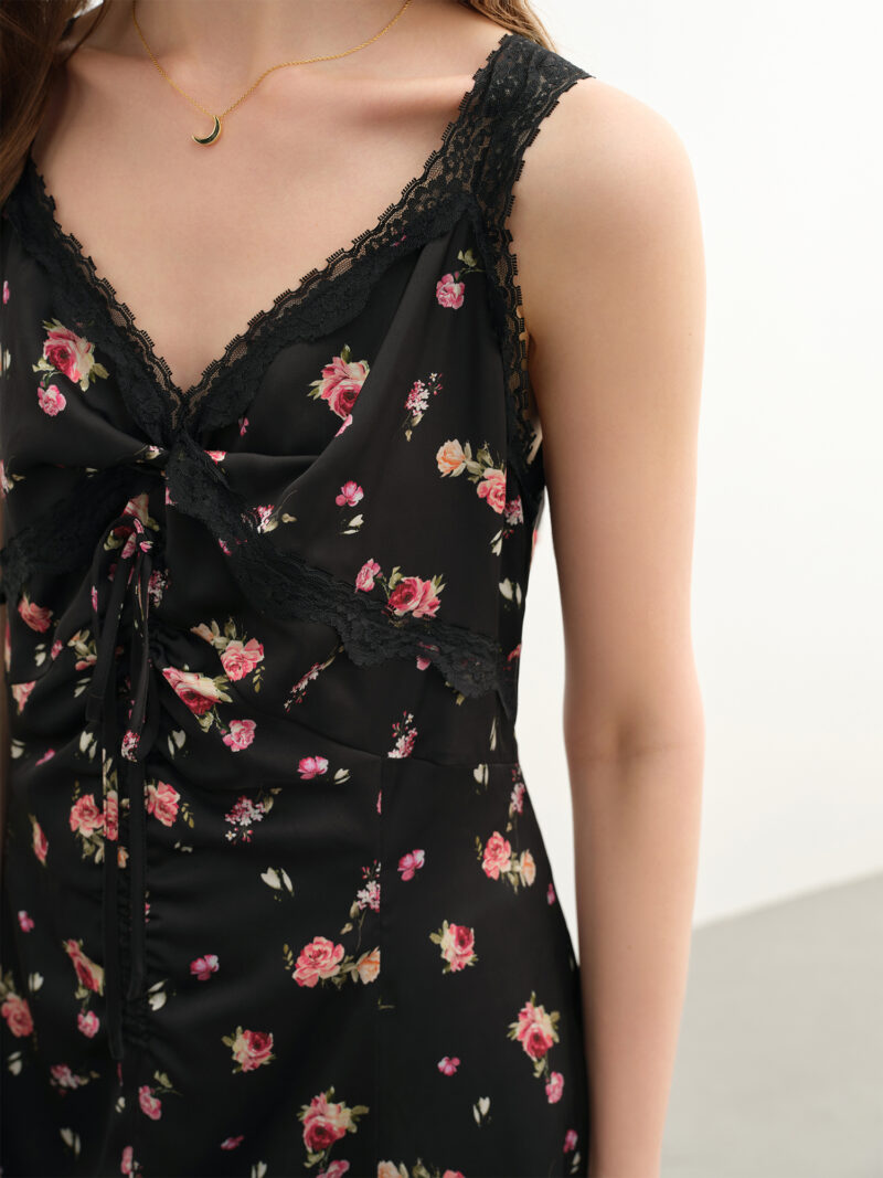 Plus Size Lace Strapless Mid-Calf Dress - Image 4