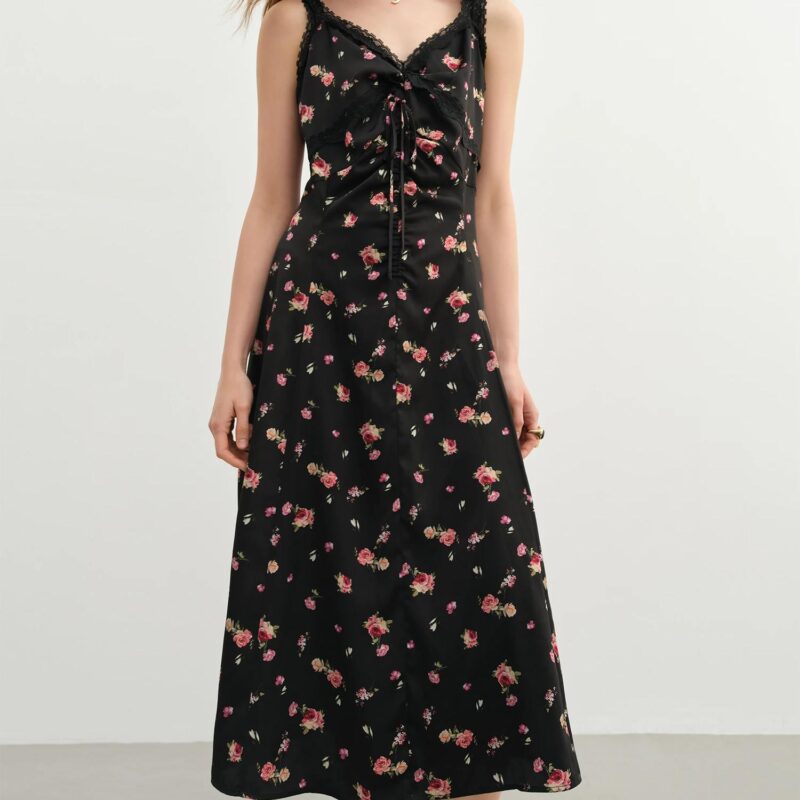 Plus Size Lace Strapless Mid-Calf Dress