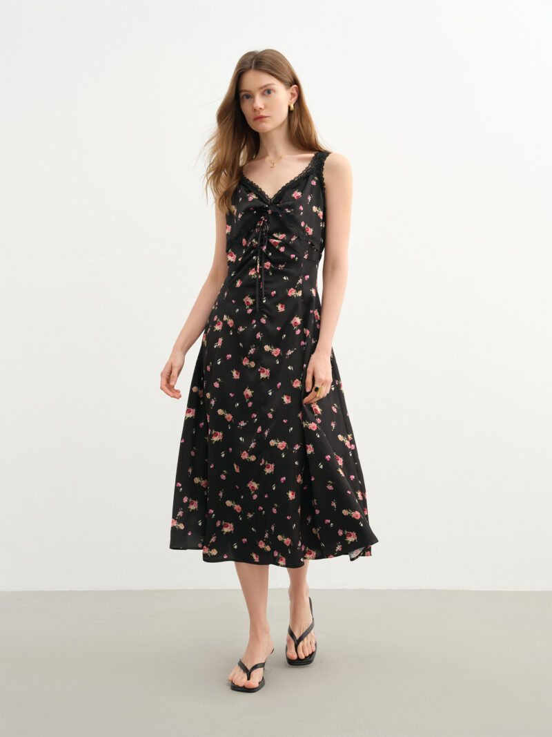 Plus Size Lace Strapless Mid-Calf Dress - Image 3