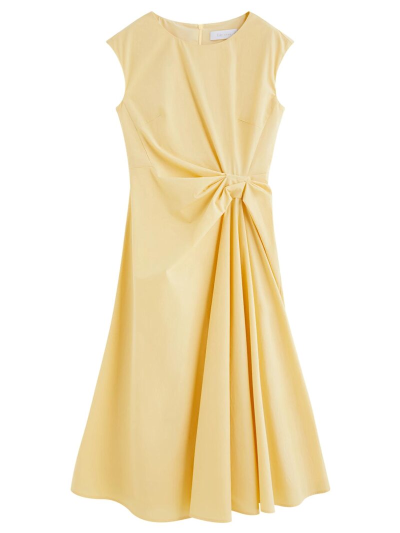 Minimalist High Waist Sleeveless A-Line Cotton Dress – Summer Mid-Calf Style - Image 7