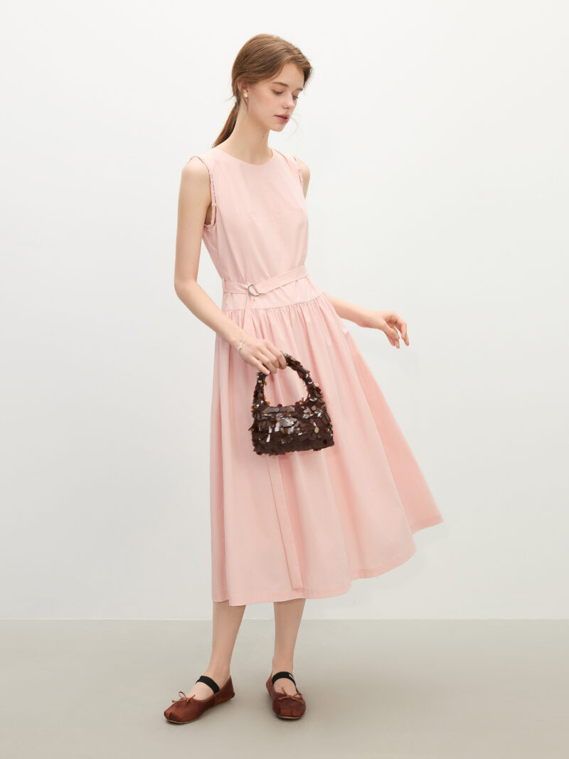 Elegant Summer Sleeveless Midi Dress for Women - Minimalist Holiday Style - Image 4