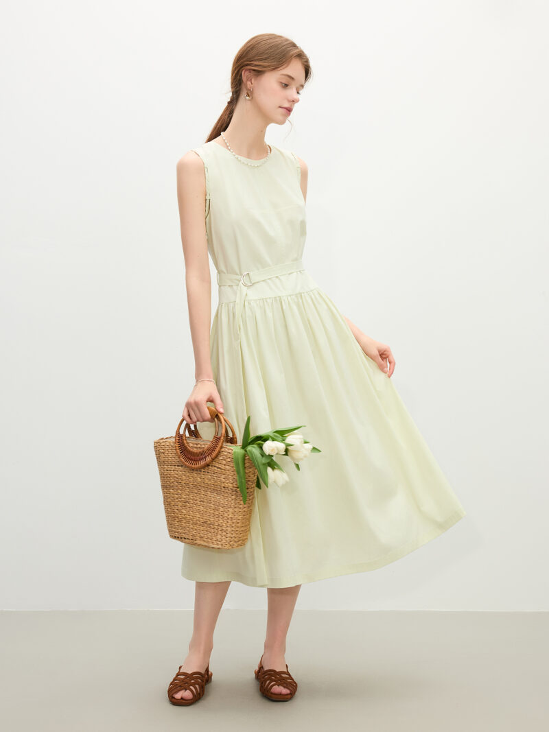 Elegant Summer Sleeveless Midi Dress for Women - Minimalist Holiday Style - Image 3