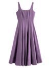 Summer Slim Fit A-Line Strappy Midi Dress with Square Neckline