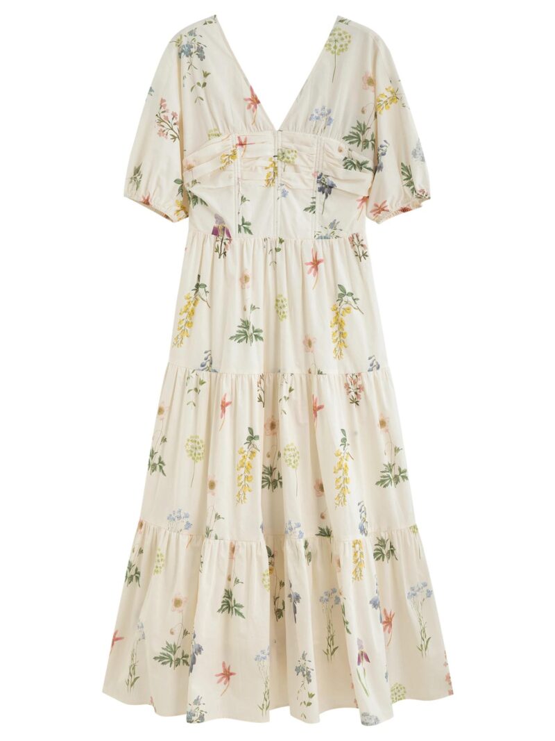 Floral V-Neck Cotton A-Line Dress – Summer Country Concert Outfit - Image 6
