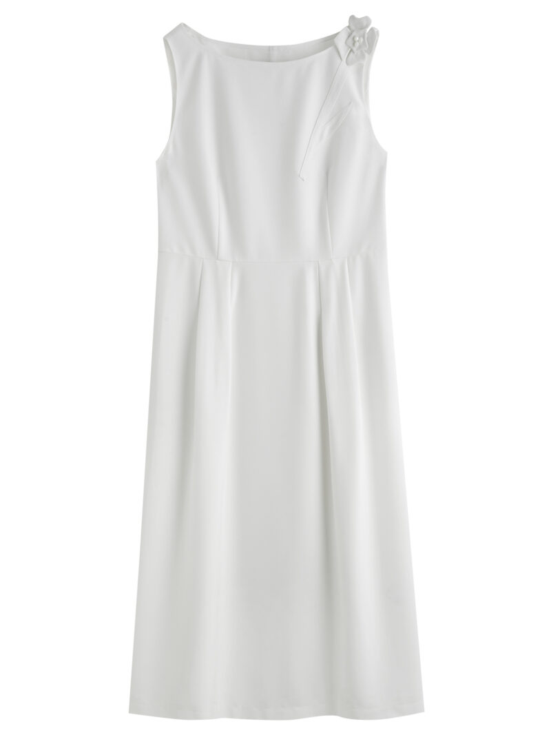 Plus Size Choker Vest Dress with 3D Flower – Elegant Mid-Calf Summer Dress - Image 6