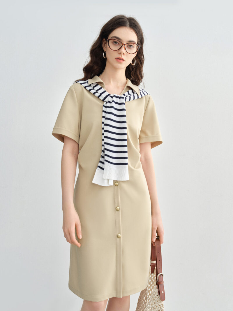 Plus Size V-Neck Button Shirt Dress for Women - Summer Casual Mid-Calf Fit - Image 4