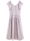 Elegant Square Neck Summer Midi Dress with Flutter Sleeves