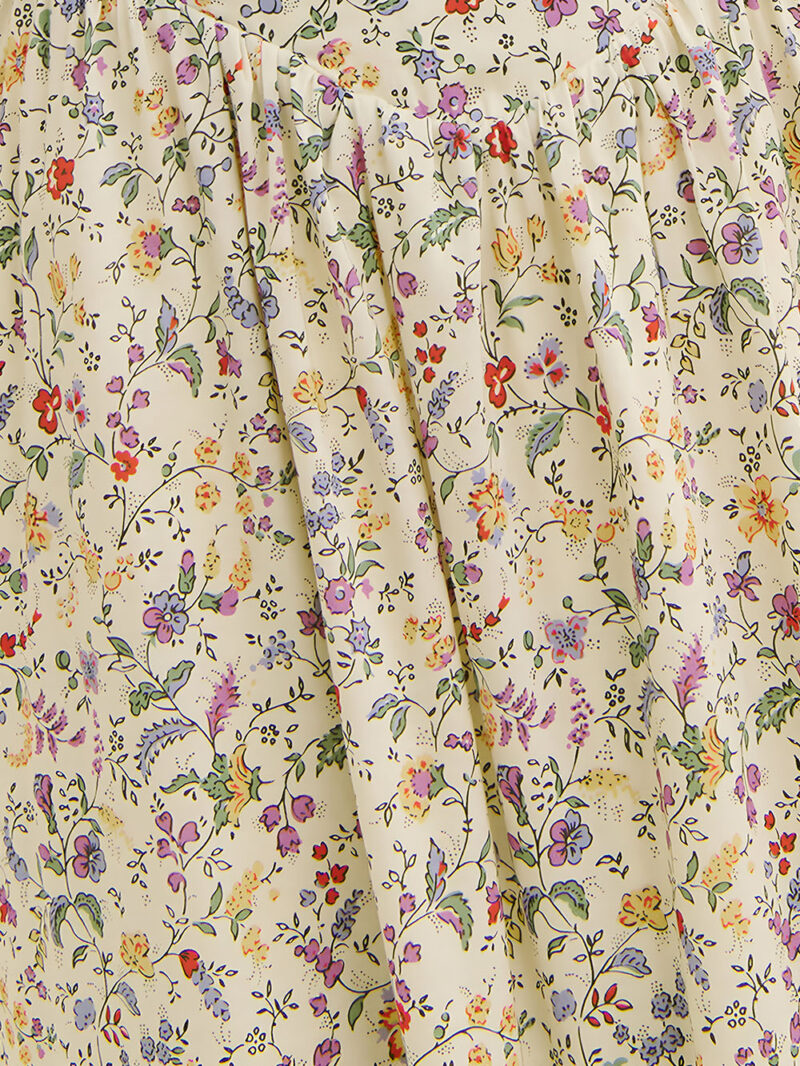 Elegant French Floral Midi Dress with Bow & Spaghetti Straps – Summer Chic - Image 7