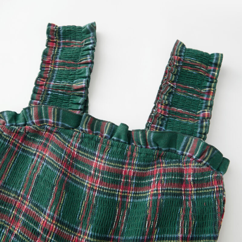 Women's Sleeveless Plaid Ruffle A-Line Summer Dress - Image 5