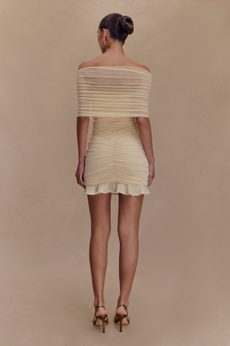 Summer Off The Shoulder Mini Bodycon Mesh Dress - Image 4