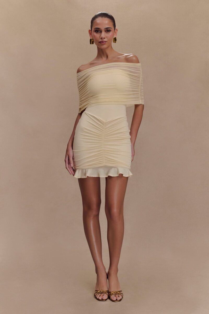 Summer Off The Shoulder Mini Bodycon Mesh Dress - Image 2