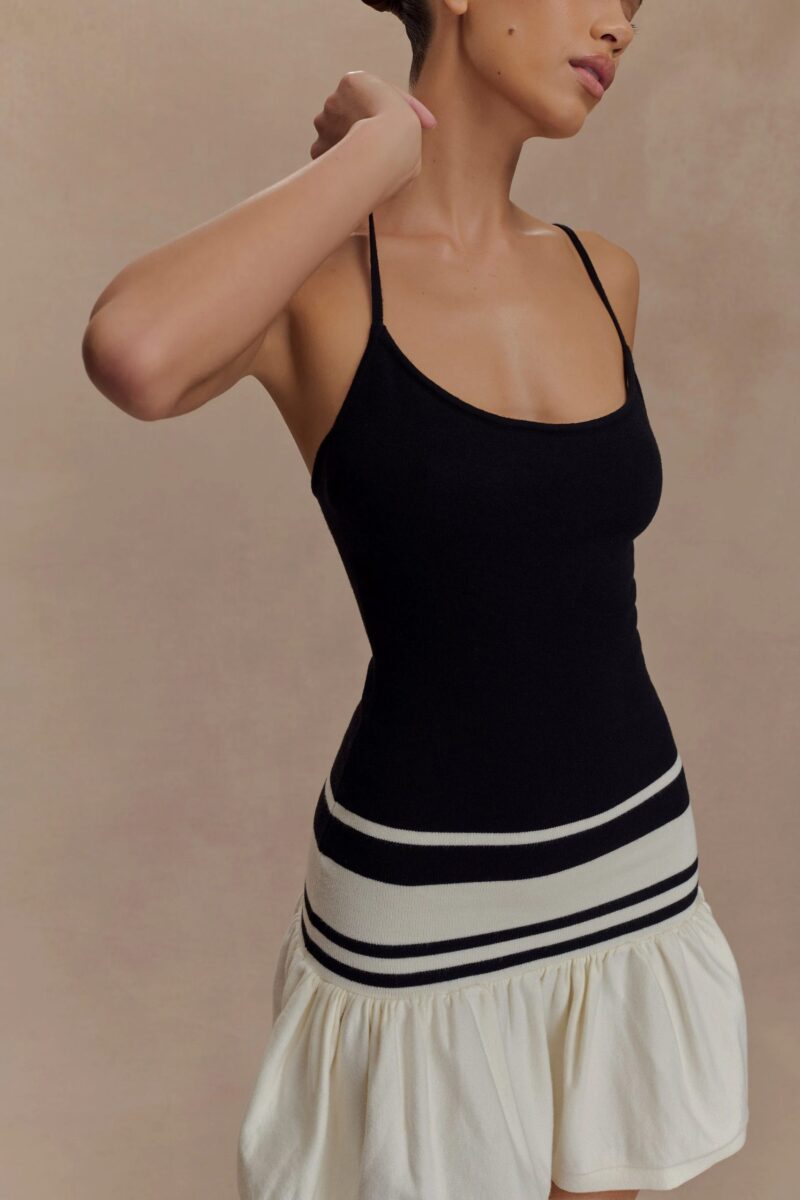 Sexy Patchwork Spaghetti Strap Mini Dress - Image 4