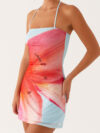 Women's Floral Halter Backless Mini Dress