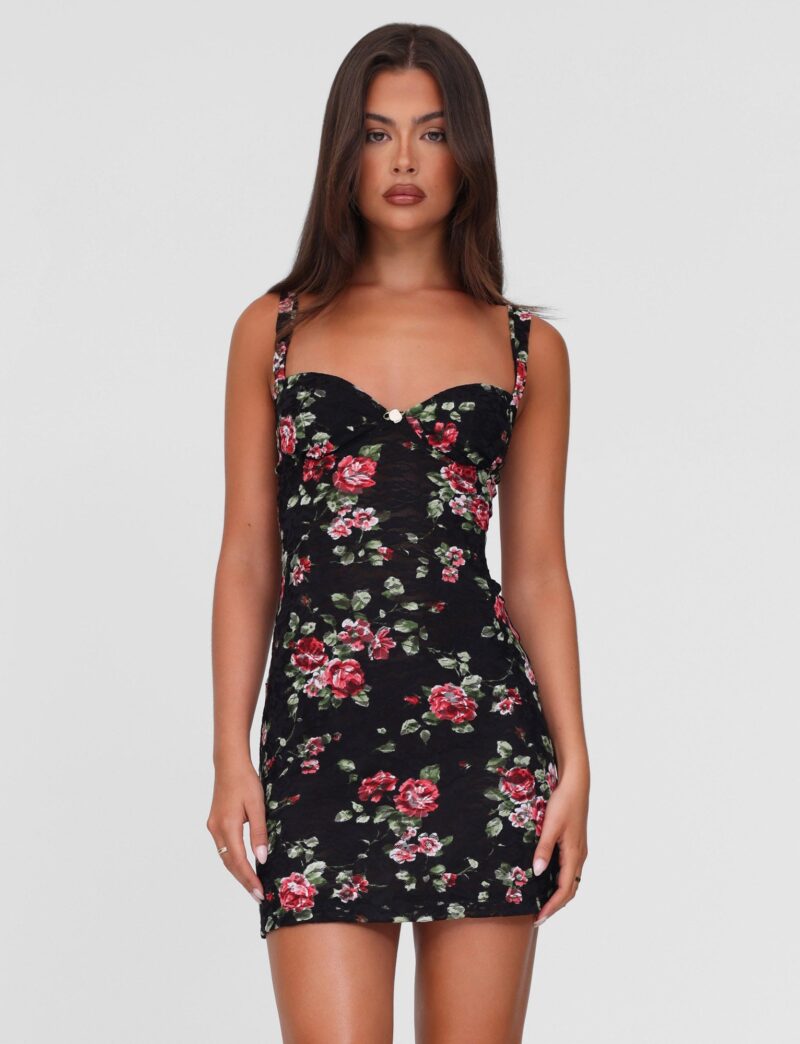 Sexy Mesh Print Mini Dress - Image 2