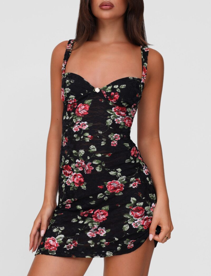 Sexy Mesh Print Mini Dress - Image 6