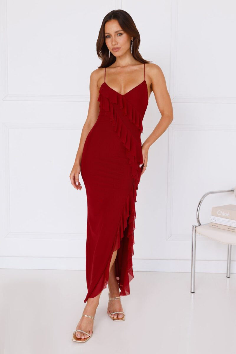 Sleek Spaghetti Strap Backless Maxi Dress - Image 4