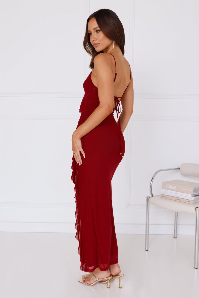 Sleek Spaghetti Strap Backless Maxi Dress - Image 3