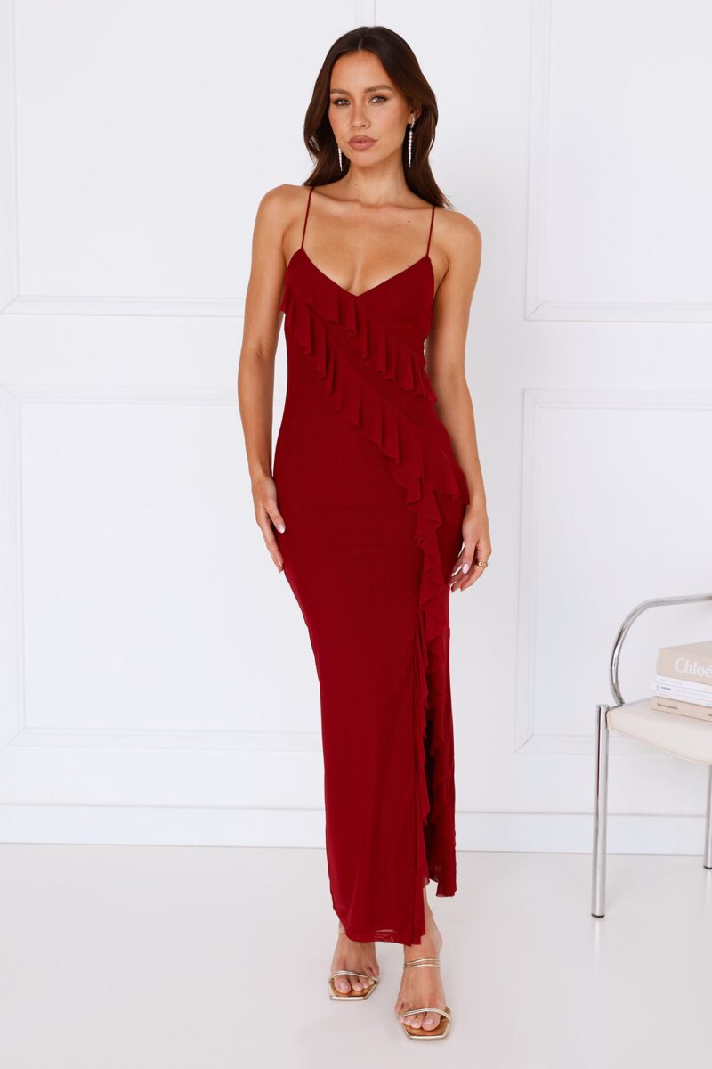 Sleek Spaghetti Strap Backless Maxi Dress - Image 6
