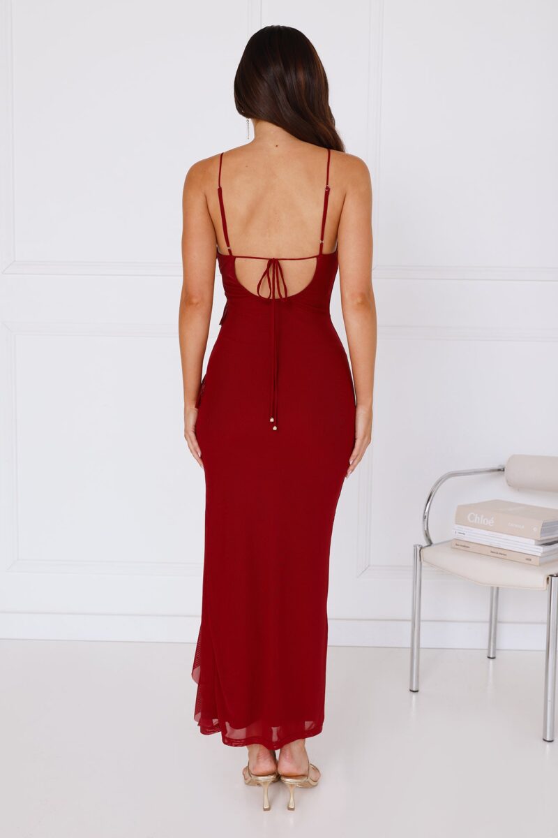 Sleek Spaghetti Strap Backless Maxi Dress - Image 5