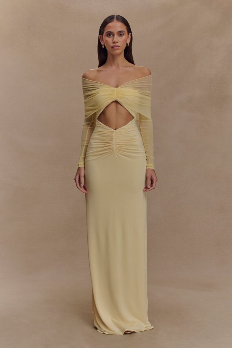 Sexy Off-Shoulder Hollow Out Ruched Maxi Dress for Women - Image 2