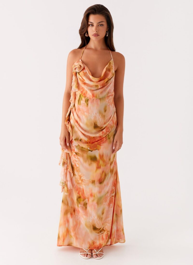 Sexy Halter Backless Print Maxi Dress - Image 6
