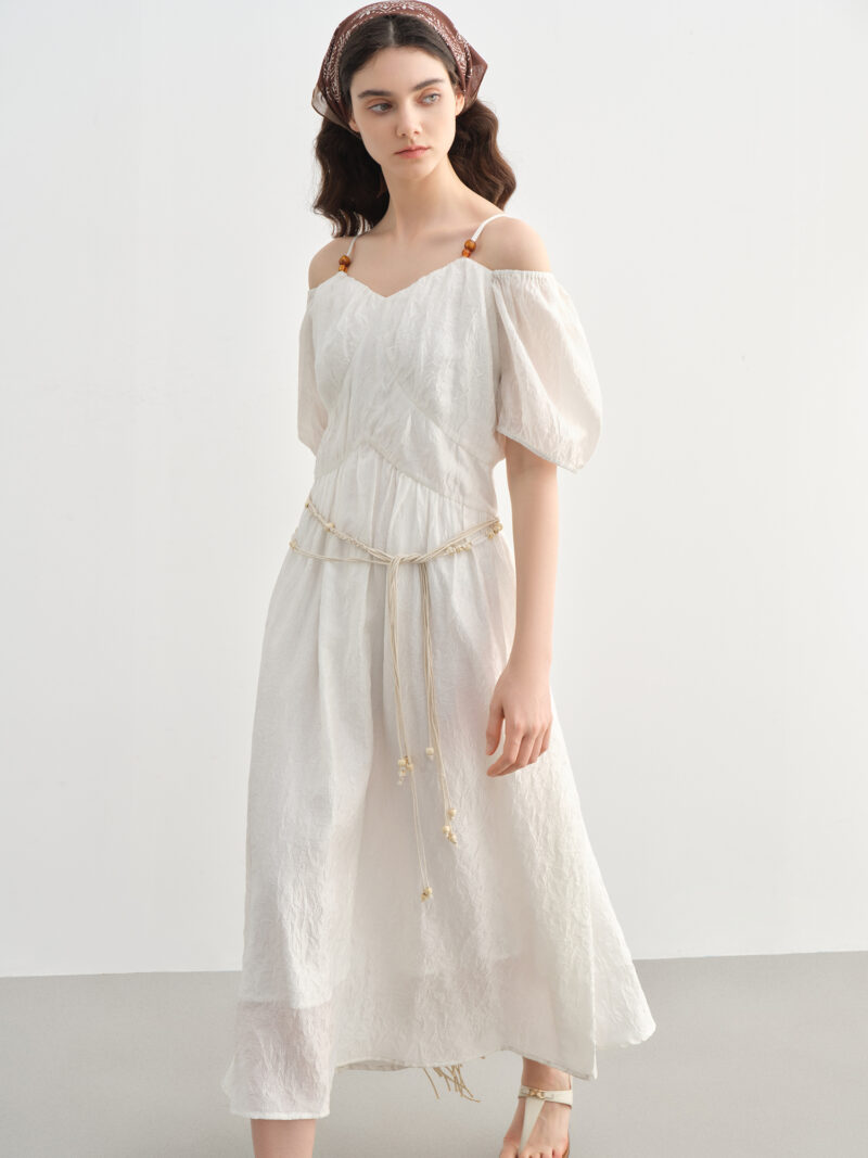 Summer Plus-Size French Style A-Line Dress with Puff Sleeves - Image 3