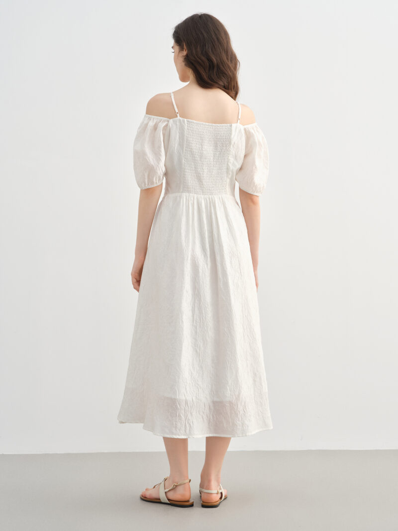 Summer Plus-Size French Style A-Line Dress with Puff Sleeves - Image 5